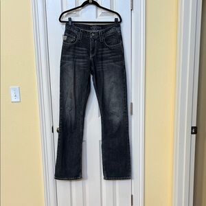 Cinch Men's Black Washed Out Carter 2.1 Denim Jeans Sz 30x36 Straight Leg READ